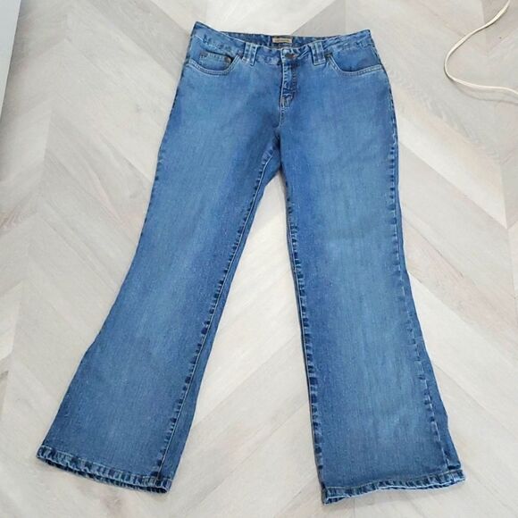 Ruff Hewn Women’s Flare Midwash Blue Jeans, Size 8 - Picture 1 of 6